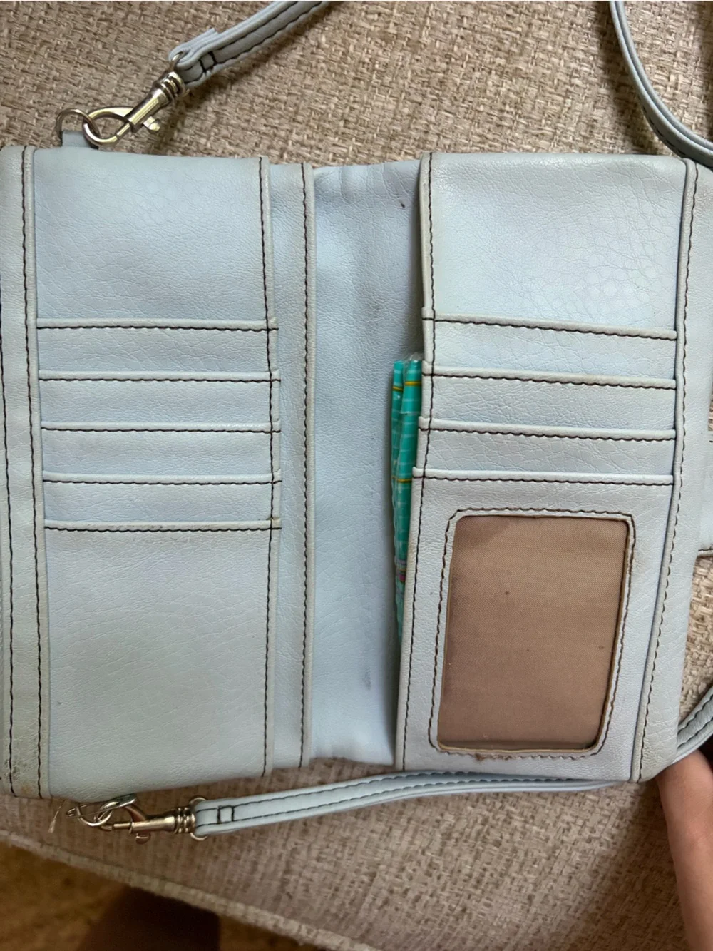 Light Blue Crossbody Clutch / Wallet